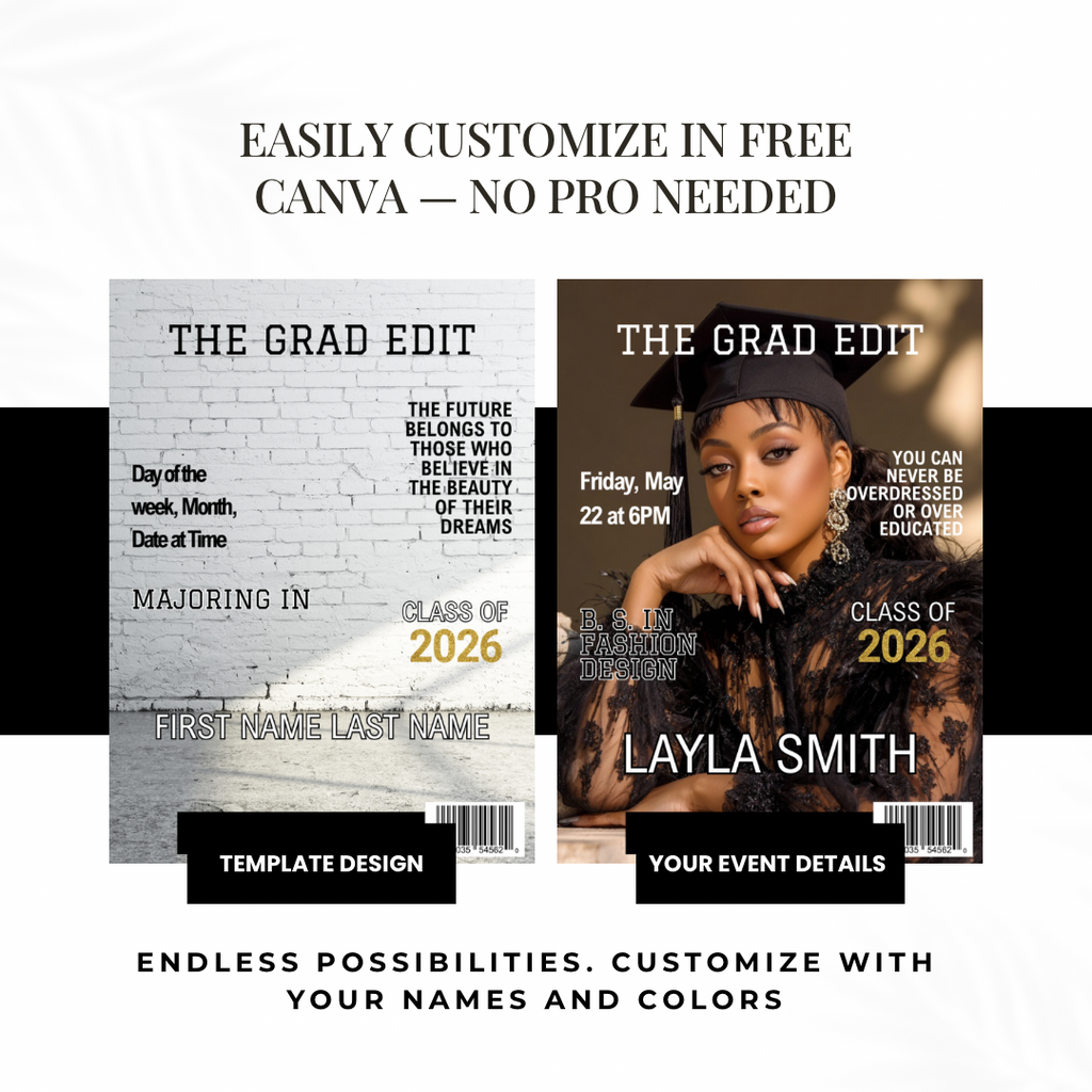 Magazine Graduation Invitation | The Grad Edit | Semi-Custom Design