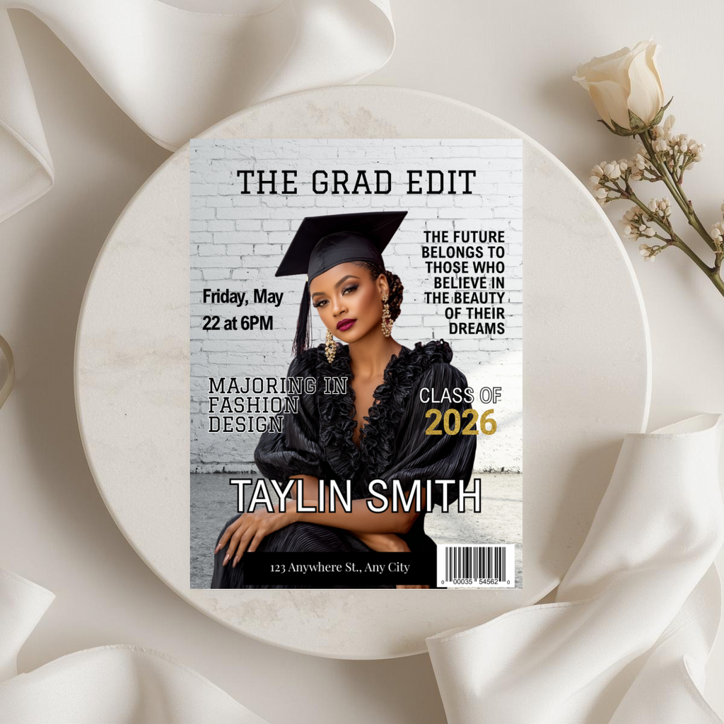 Magazine Graduation Invitation | The Grad Edit | Semi-Custom Design