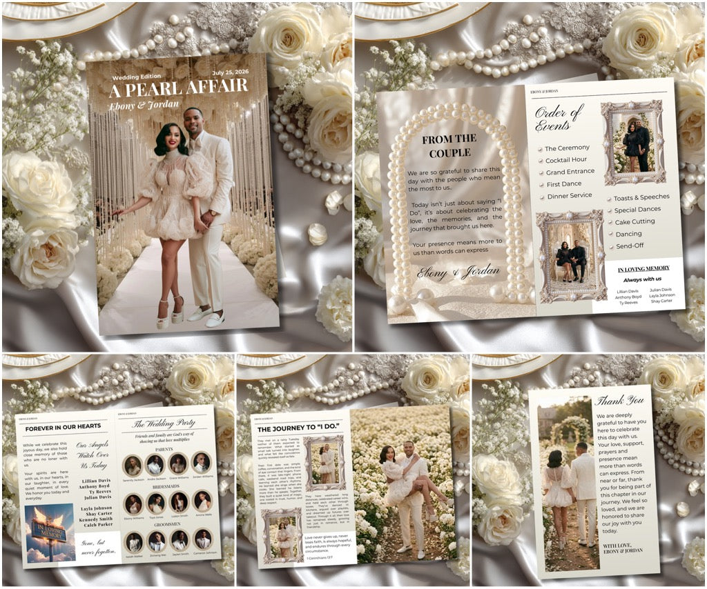 A Pearl Affair Edition | The Signature Experience Luxe Wedding Magazine | Done for You (50% deposit required)