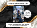 Diamonds and Denim Birthday Invitation | Semi Custom Magazine Style Invitation