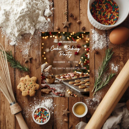 Cookie Baking Party Invitation | Editable Canva Invitation Template