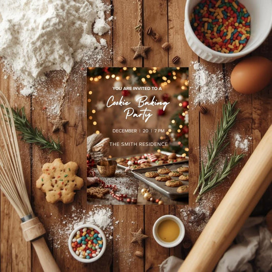 Cookie Baking Party Invitation | Editable Canva Invitation Template