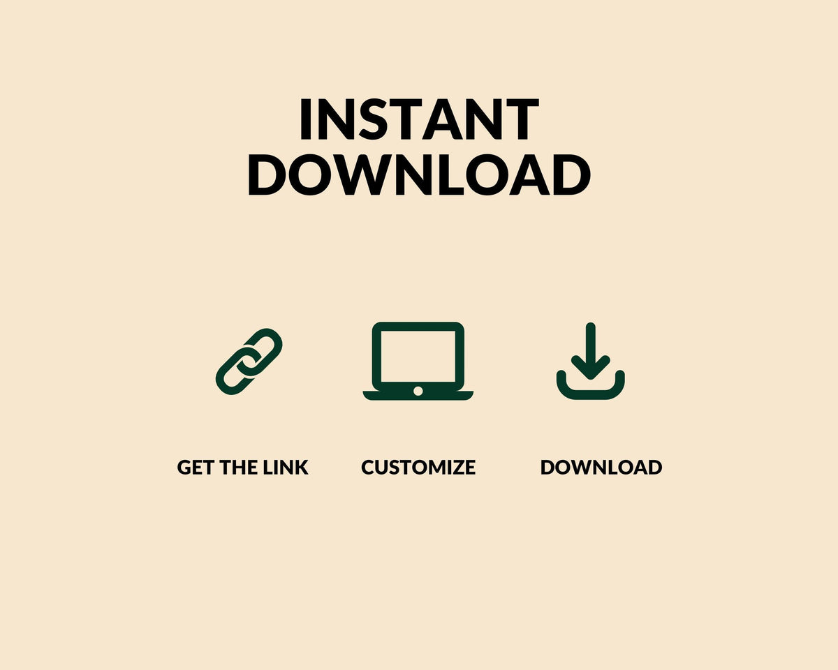 INSTANT DOWNLOAD instruction graphic for digital seating chart template